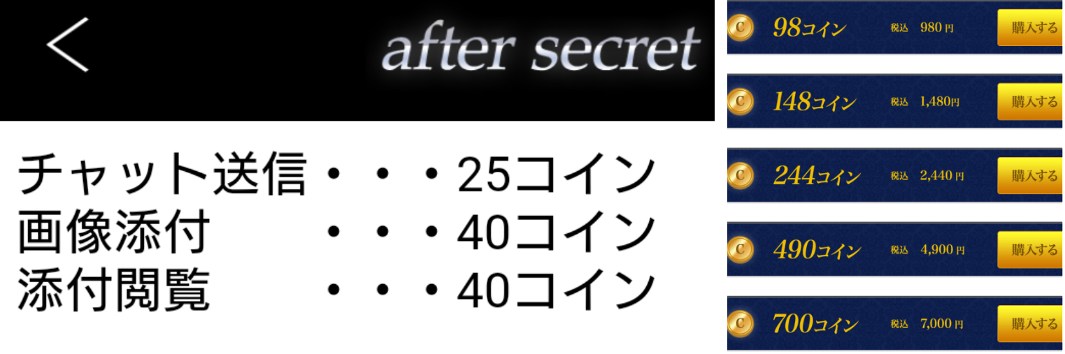 悪徳出会い系アプリ「aftersecret」料金