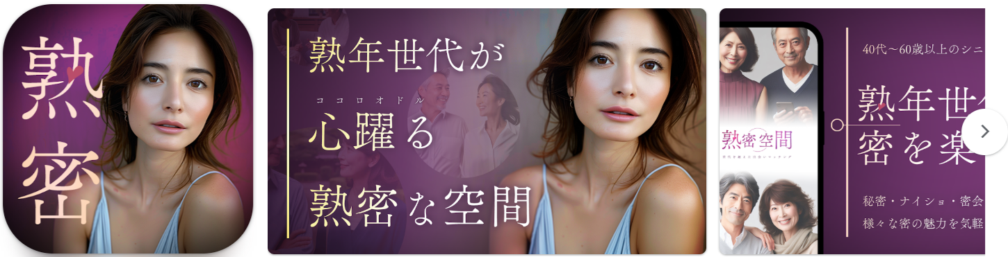 熟年世代が心躍るマッチングアプリ出会系『熟密空間』